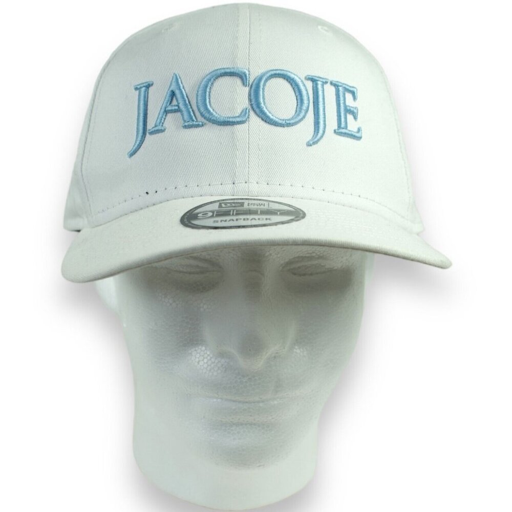 Jacoje White New Era Snapback Hat‎ Winter Blue Jewelry Company Blue Embroidered